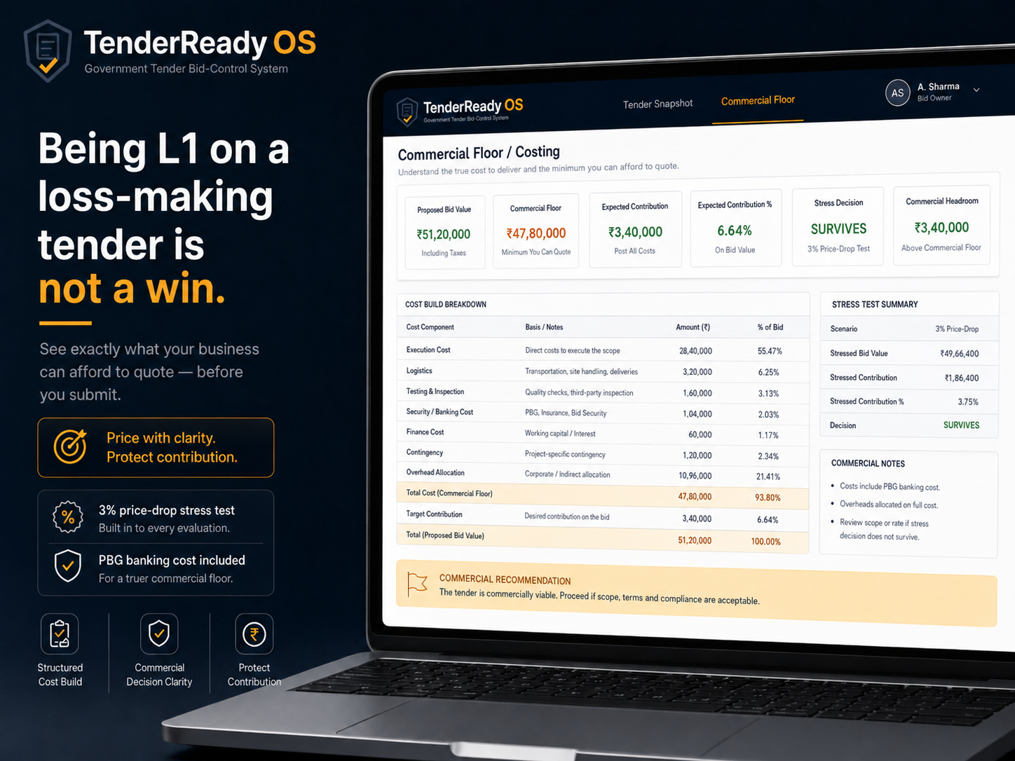 TenderReady OS Commercial Floor screen